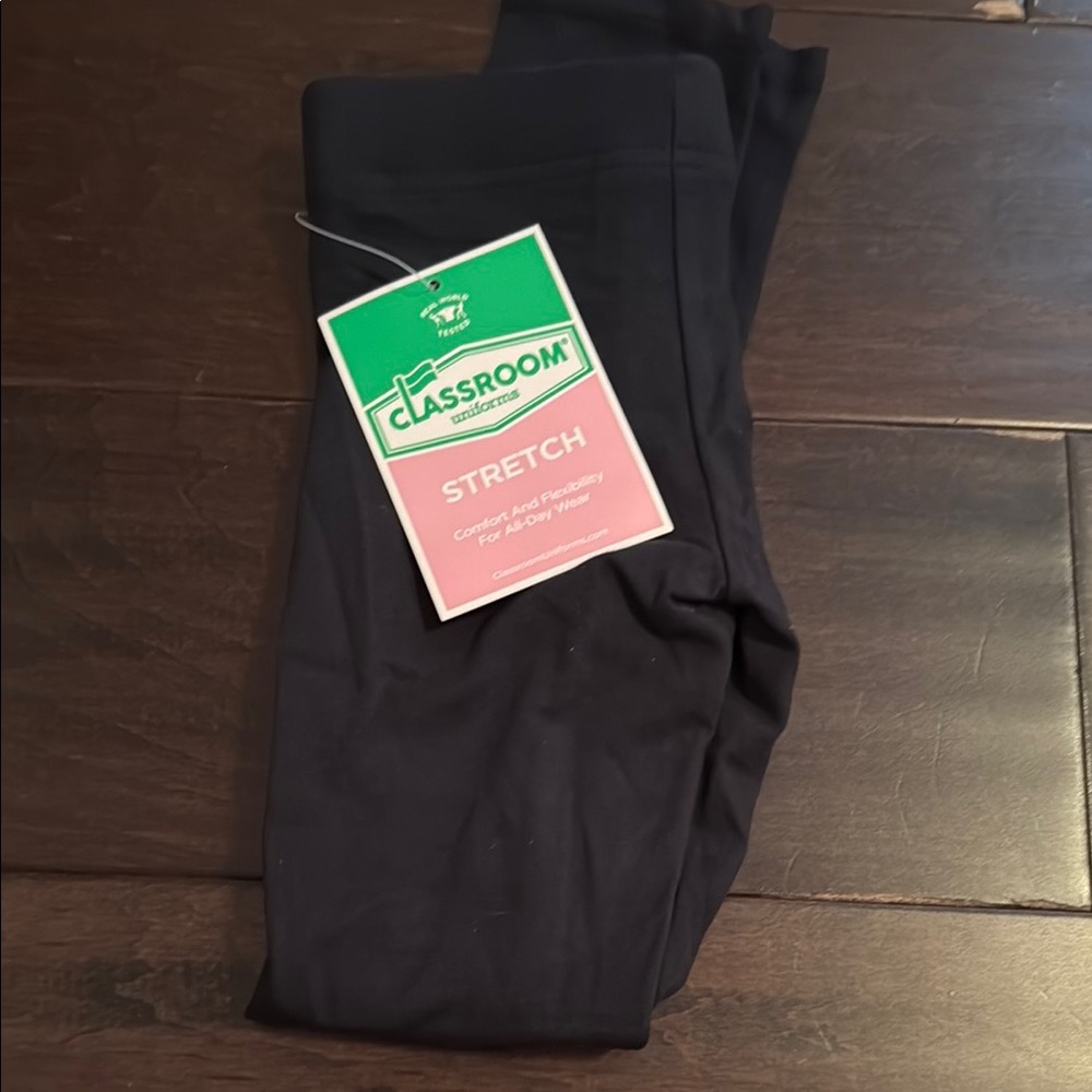 NWT Classroom Uniforms Girls Stretch Leggings in Navy Blue size XS!